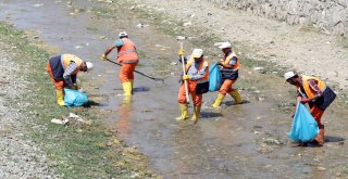 VAN GÖLÜNE DÖKÜLEN DERELERDE TEMİZLİK YAPILIYOR