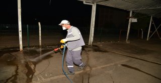 Kurban kesim yerlerinde dezenfeksiyon çalışması