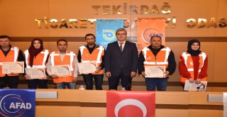 Tekirdağ Afet Gönüllüleri Sertifikalarını Aldı