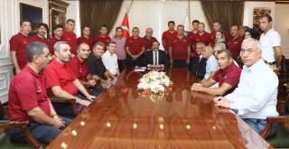 İtfaiye'den Başkan Atilla'ya ziyaret