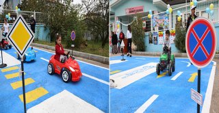 Miniklere uygulamalı trafik eğitim parkuru