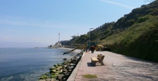 ÇÖKEN SAHİL YOLU ONARILDI