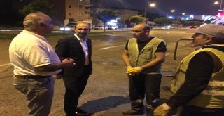 BAŞKAN EDEBALİ GECE MESAİSİNE DEVAM EDİYOR