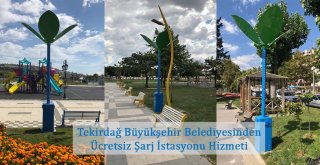 Tekirdağ Büyükşehir Belediyesinden Ücretsiz Güneş Enerjili Çevre Dostu Şarj İstasyonları
