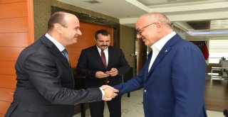 Başkan Ergün, Halkbank Yöneticilerini Ağırladı