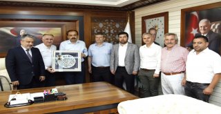 BAŞKAN ÇAĞLAYAN KOORDİNATÖR MİLLETVEKİLİ MUHAMMET BALTA VE İL BAŞKANI AYHAN SALMAN'I AĞIRLADI