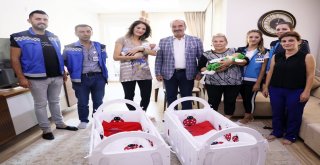 BAŞKAN TÜRKYILMAZ’DAN İKİZLERE “HOŞGELDİN” ZİYARETİ