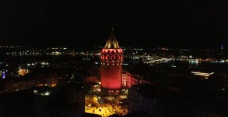 GALATA KULESİ 'KADINA ŞİDDETE HAYIR' DEMEK İÇİN TURUNCU YANIYOR